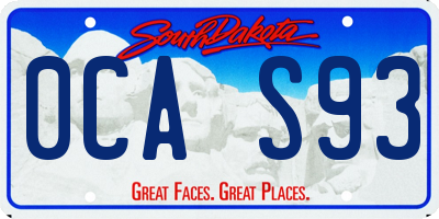 SD license plate 0CAS93