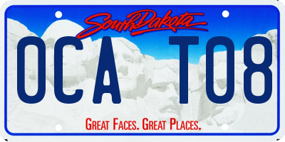 SD license plate 0CAT08