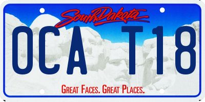 SD license plate 0CAT18