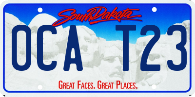 SD license plate 0CAT23
