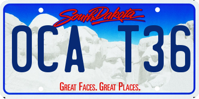 SD license plate 0CAT36