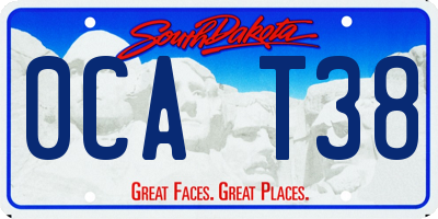 SD license plate 0CAT38