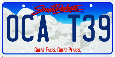 SD license plate 0CAT39