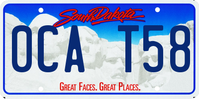 SD license plate 0CAT58