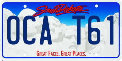 SD license plate 0CAT61
