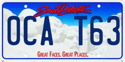 SD license plate 0CAT63