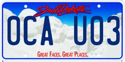 SD license plate 0CAU03