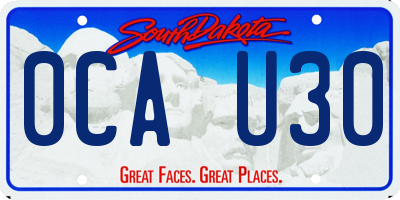 SD license plate 0CAU30