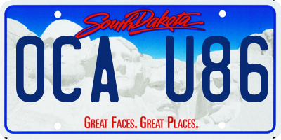 SD license plate 0CAU86