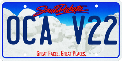 SD license plate 0CAV22