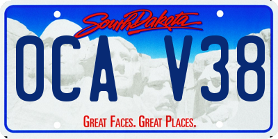 SD license plate 0CAV38