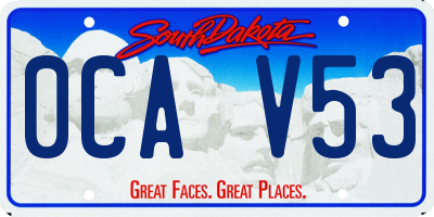 SD license plate 0CAV53