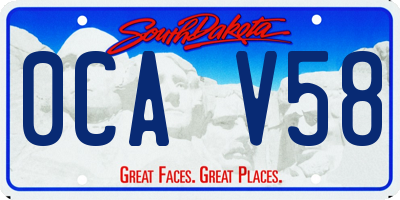 SD license plate 0CAV58