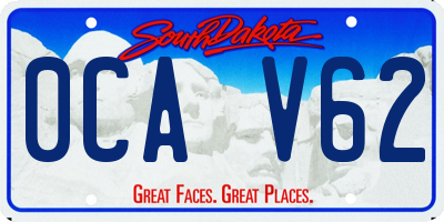 SD license plate 0CAV62