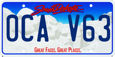 SD license plate 0CAV63