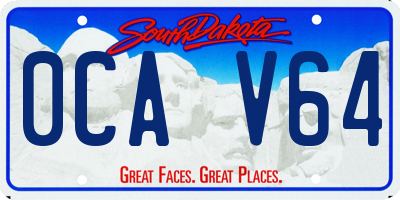 SD license plate 0CAV64