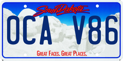 SD license plate 0CAV86