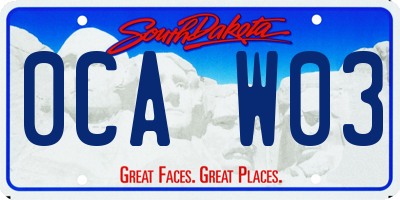 SD license plate 0CAW03
