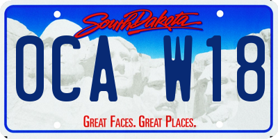 SD license plate 0CAW18