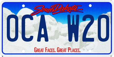 SD license plate 0CAW20