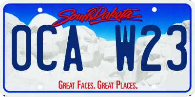 SD license plate 0CAW23
