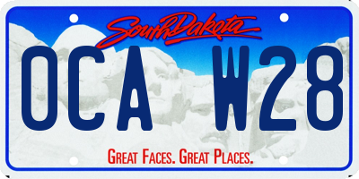 SD license plate 0CAW28