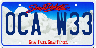 SD license plate 0CAW33