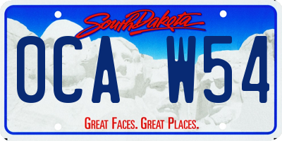 SD license plate 0CAW54