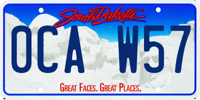 SD license plate 0CAW57
