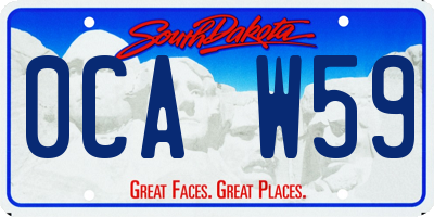 SD license plate 0CAW59