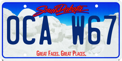 SD license plate 0CAW67