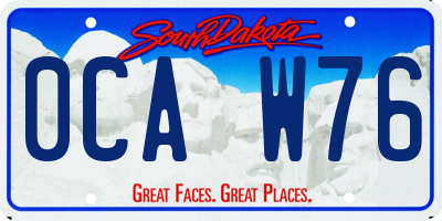 SD license plate 0CAW76