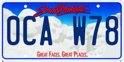SD license plate 0CAW78
