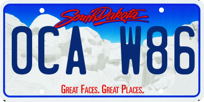 SD license plate 0CAW86