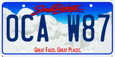 SD license plate 0CAW87