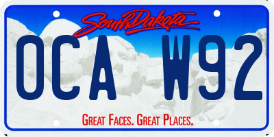 SD license plate 0CAW92
