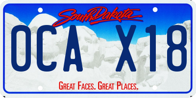 SD license plate 0CAX18