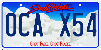 SD license plate 0CAX54