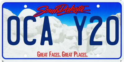 SD license plate 0CAY20