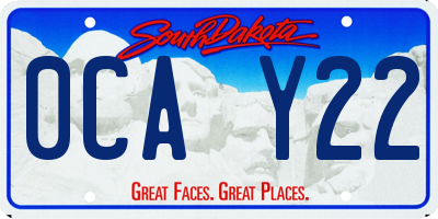 SD license plate 0CAY22