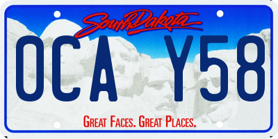 SD license plate 0CAY58