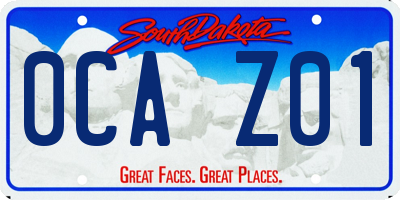 SD license plate 0CAZ01