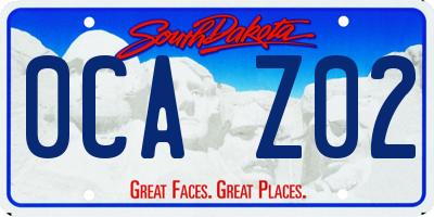 SD license plate 0CAZ02
