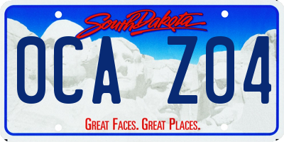 SD license plate 0CAZ04