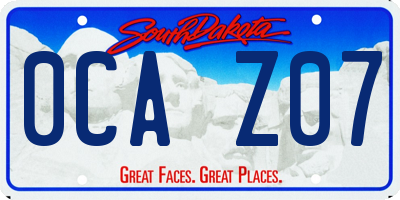 SD license plate 0CAZ07