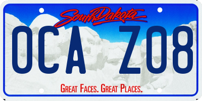 SD license plate 0CAZ08
