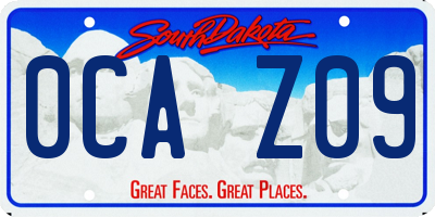 SD license plate 0CAZ09