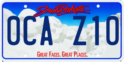 SD license plate 0CAZ10