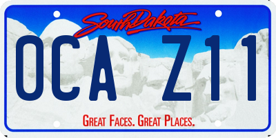 SD license plate 0CAZ11