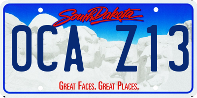 SD license plate 0CAZ13